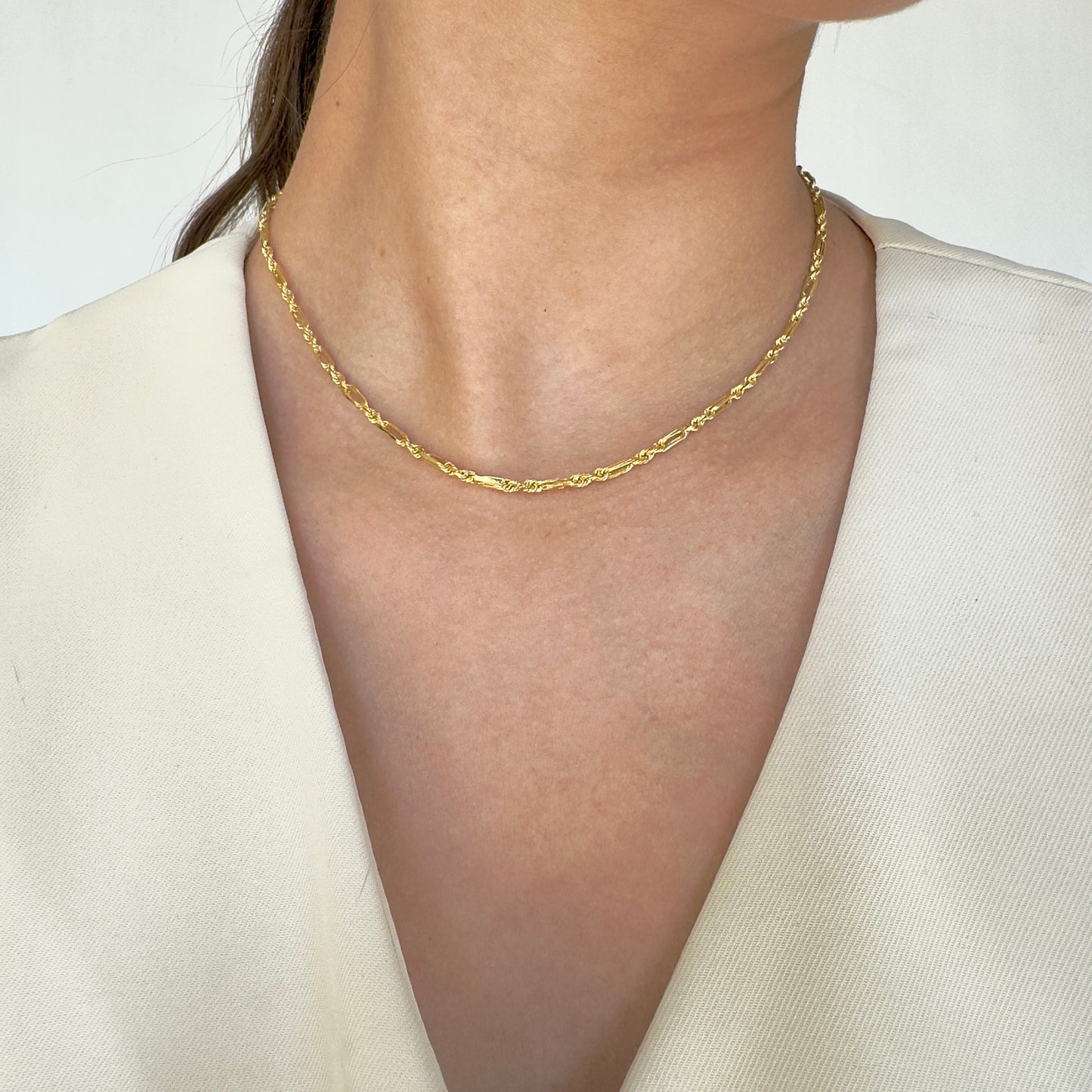 CADENA ORO 14K KILATES TORZAL FIGARO 14 KILATES 2.5 MM