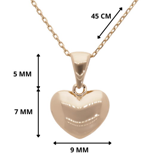 Collar Corazon Hermoso 14 Kilates