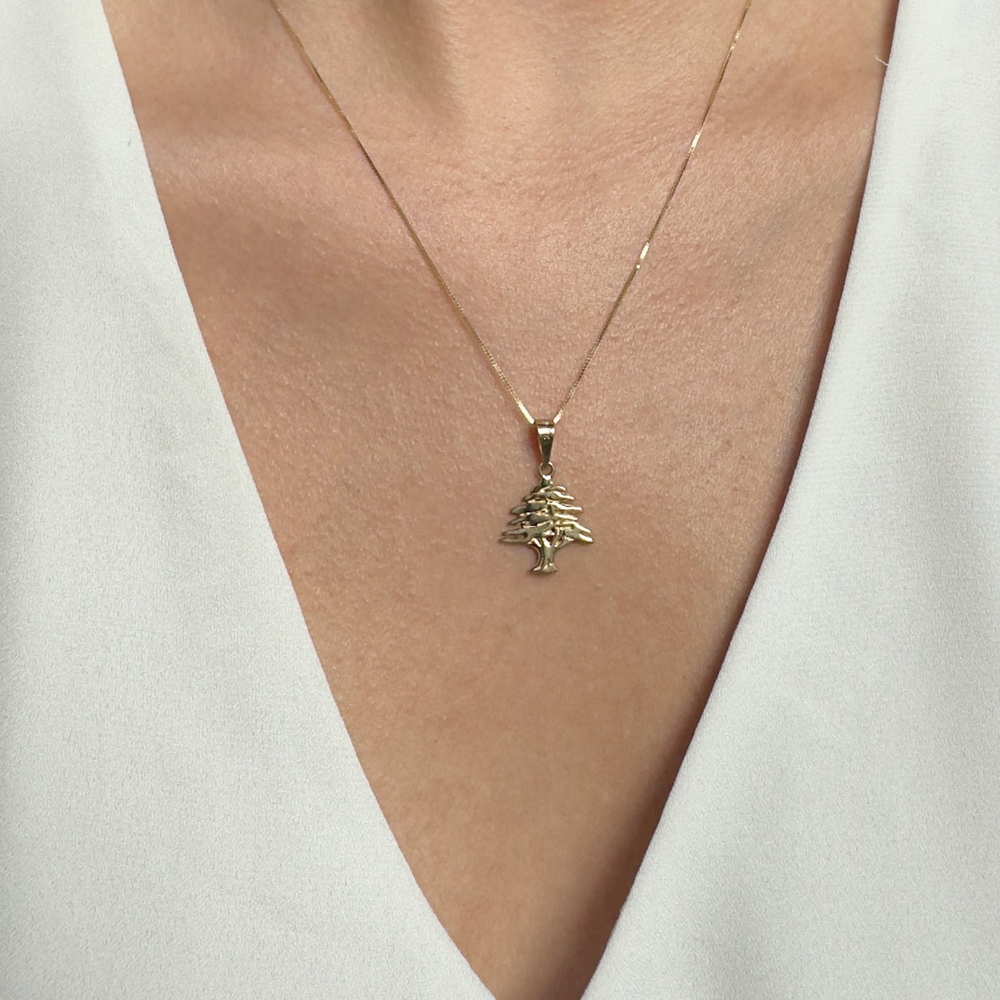 DIJE DE ORO SÓLIDO 10K Y 14K DISEÑO ARBOL CEDRO / LIBANO