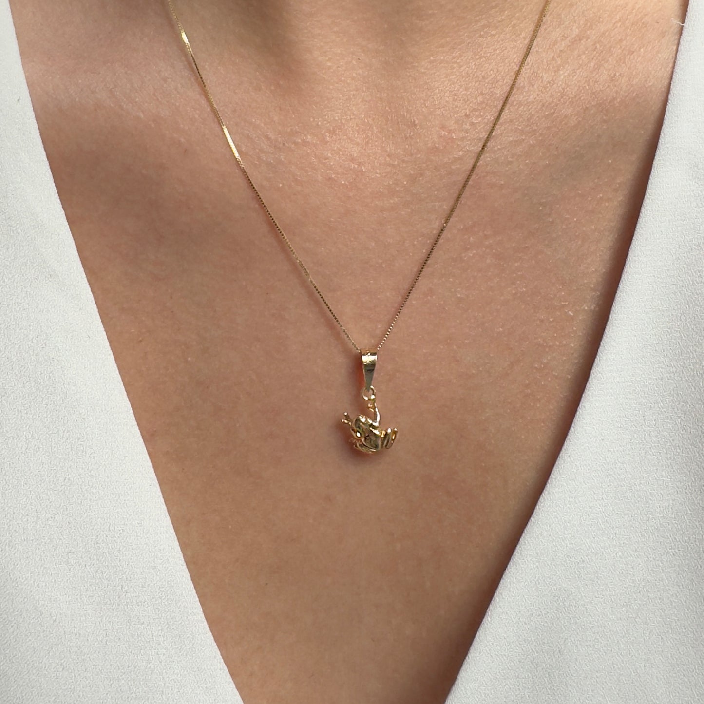 DIJE DE ORO SÓLIDO 10K Y 14K DISEÑO RANA