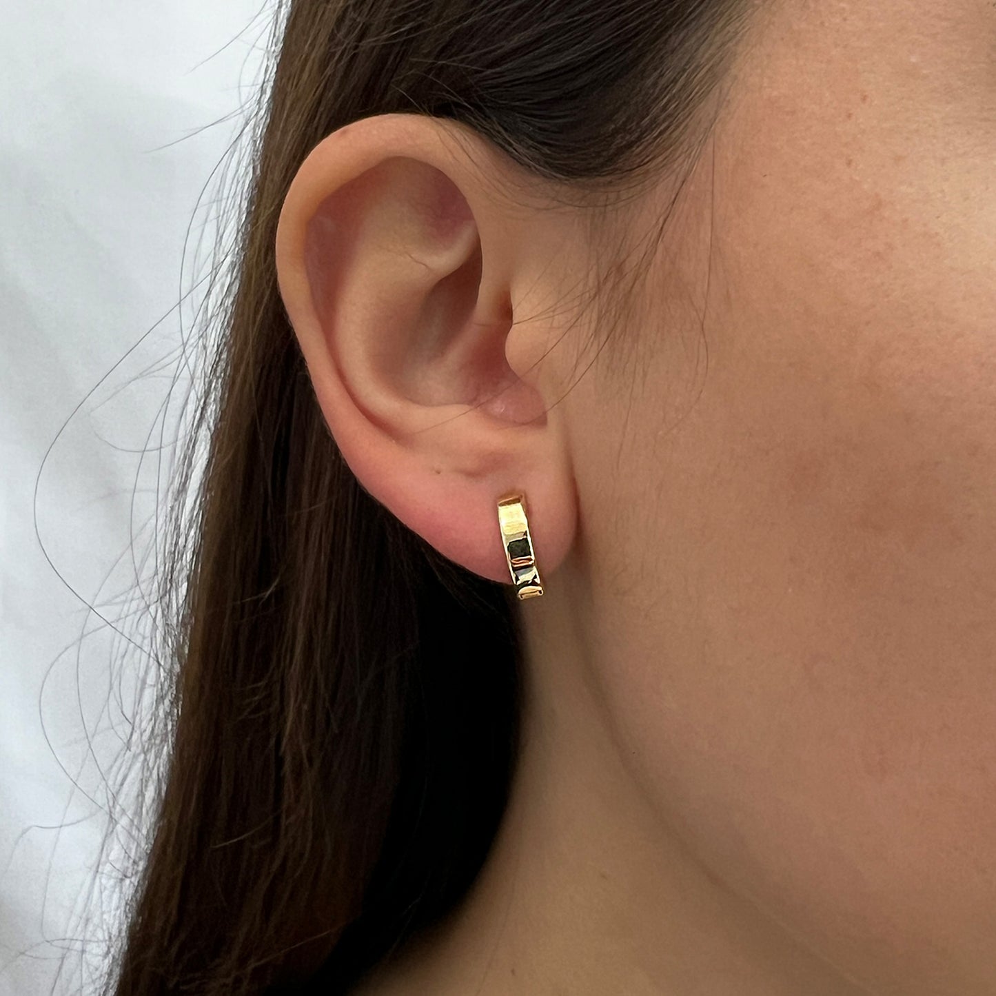 Aretes Arracadas Oro 14 Kilates Pequeñas Redondas Lisas