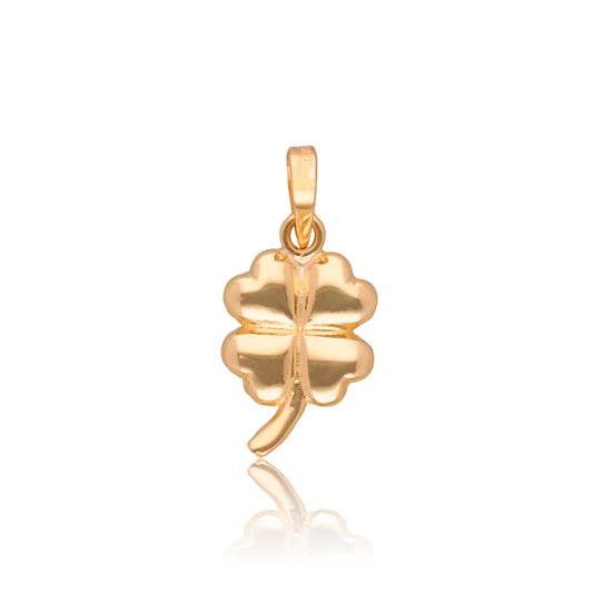 DIJE DE ORO SÓLIDO 10K Y 14K DISEÑO TREBOL LISO SENCILLO