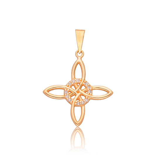 DIJE DE ORO SÓLIDO 10K Y 14K DISEÑO NUDO DE BRUJA