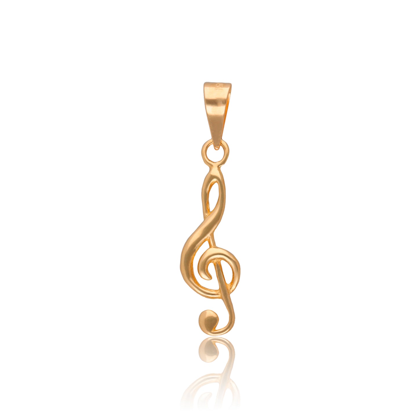 DIJE DE ORO SÓLIDO 10K Y 14K DISEÑO CLAVE DE SOL NOTA MUSICAL