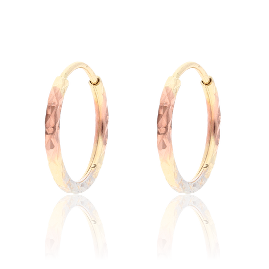 Aretes Arracadas Oro Florentino 14 Kilates 1.8 CM