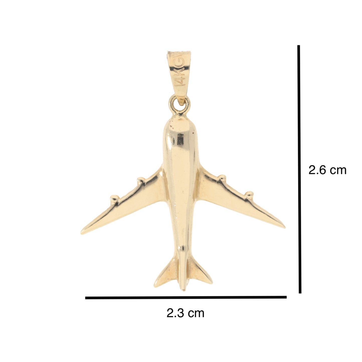 Dije de Avión Oro Sólido 14 Kilates